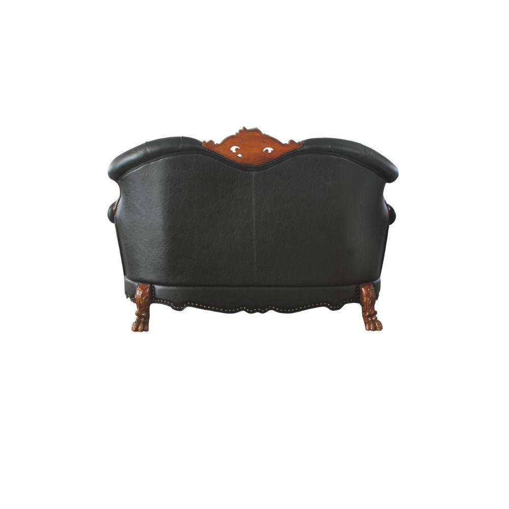 ACME Dresden Loveseat w/3 Pillows, Cherry Oak & PU FredCo