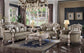 ACME Dresden Sofa w/5 Pillows, Vintage Bone White & PU FredCo