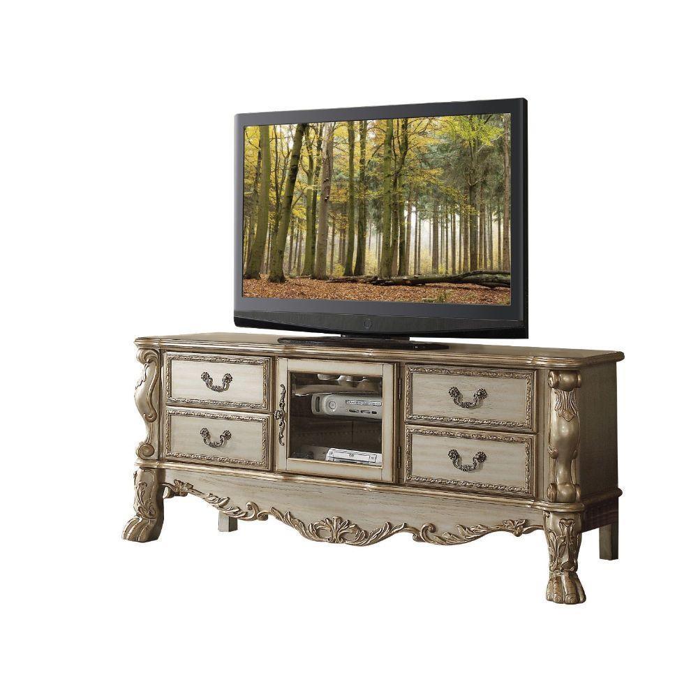 ACME Dresden TV Console, Gold Patina & Bone FredCo