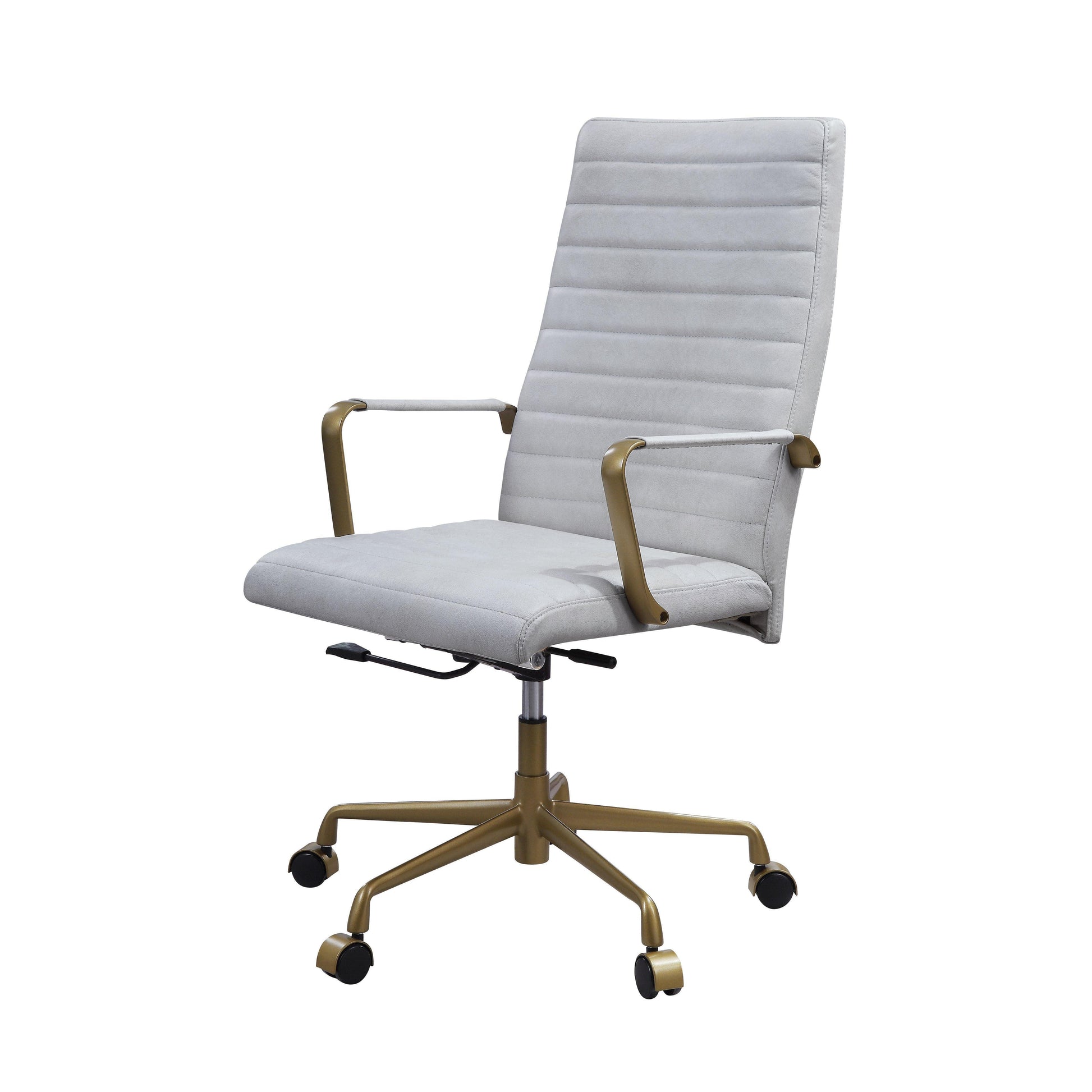 ACME Duralo Office Chair, Vintage White Top Grain Leather FredCo