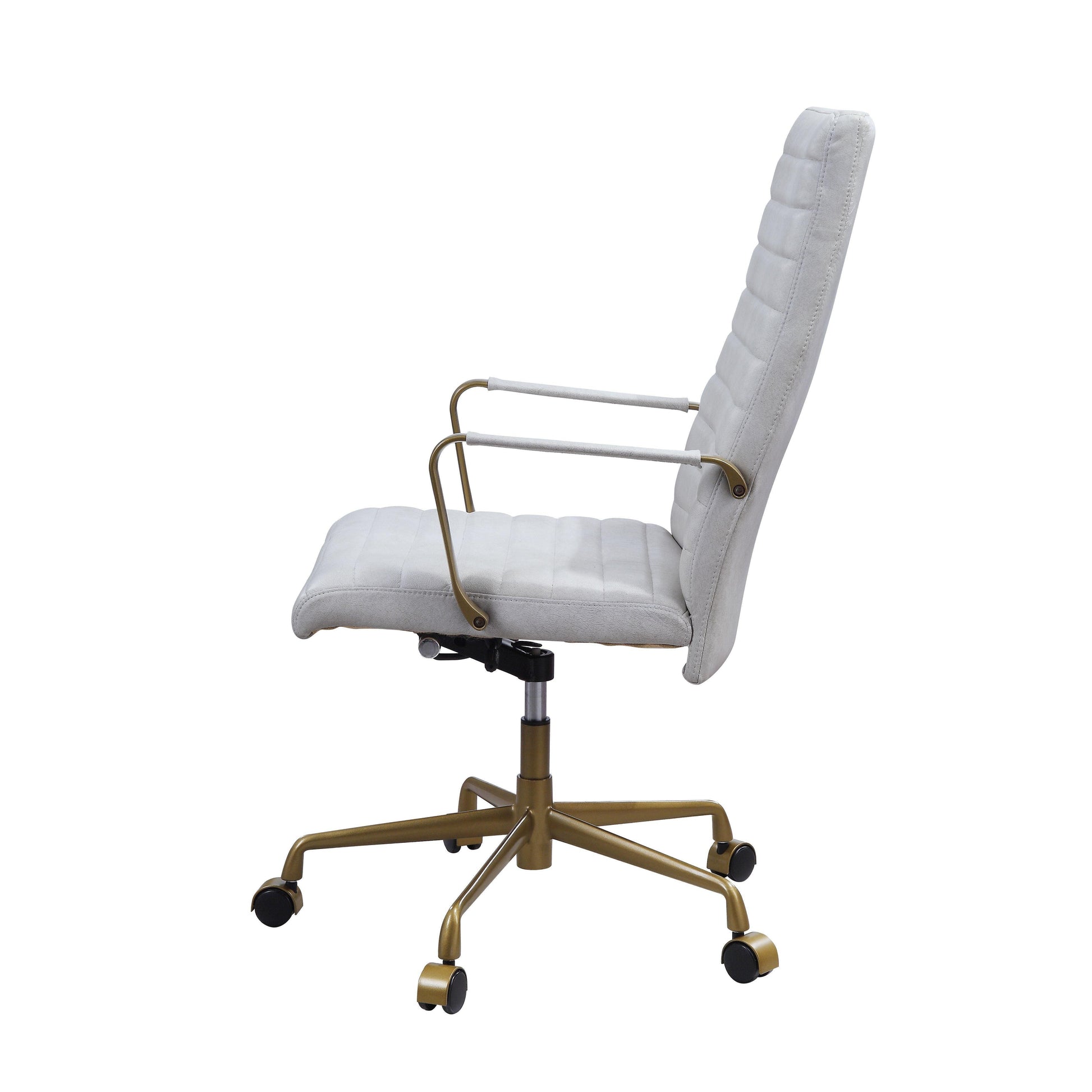 ACME Duralo Office Chair, Vintage White Top Grain Leather FredCo