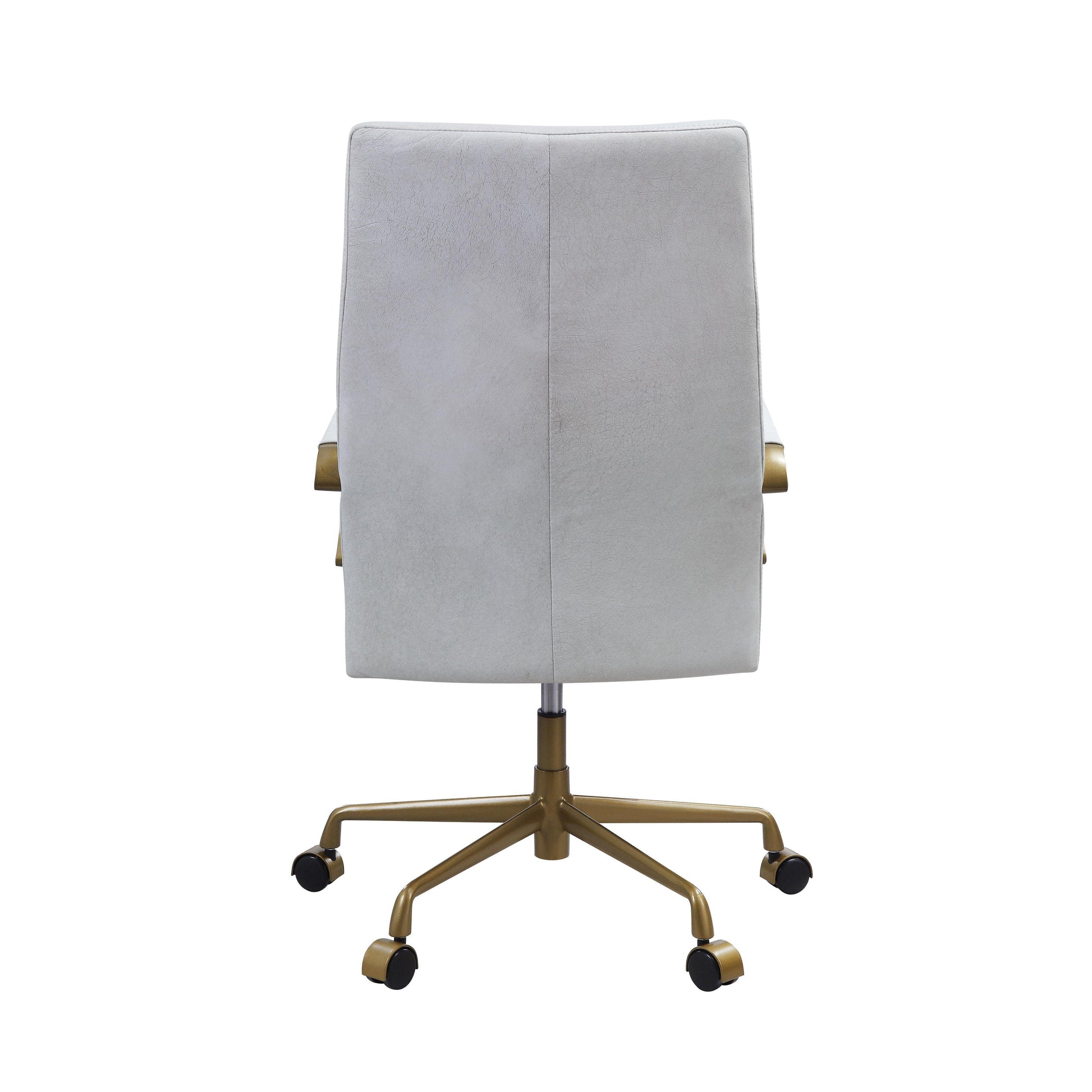 ACME Duralo Office Chair, Vintage White Top Grain Leather FredCo