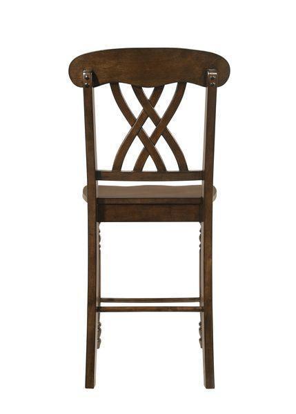 ACME Dylan Counter Height Chair (Set-2), Walnut Finish FredCo