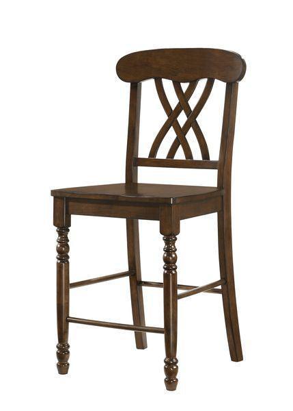 ACME Dylan Counter Height Chair (Set-2), Walnut Finish FredCo