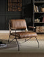 ACME Eacnlz Accent Chair, Cocoa Top Grain Leather & Matt Iron Finish FredCo