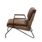 ACME Eacnlz Accent Chair, Cocoa Top Grain Leather & Matt Iron Finish FredCo