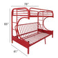 ACME Eclipse Twin/Full/Futon Bunk Bed, Red FredCo