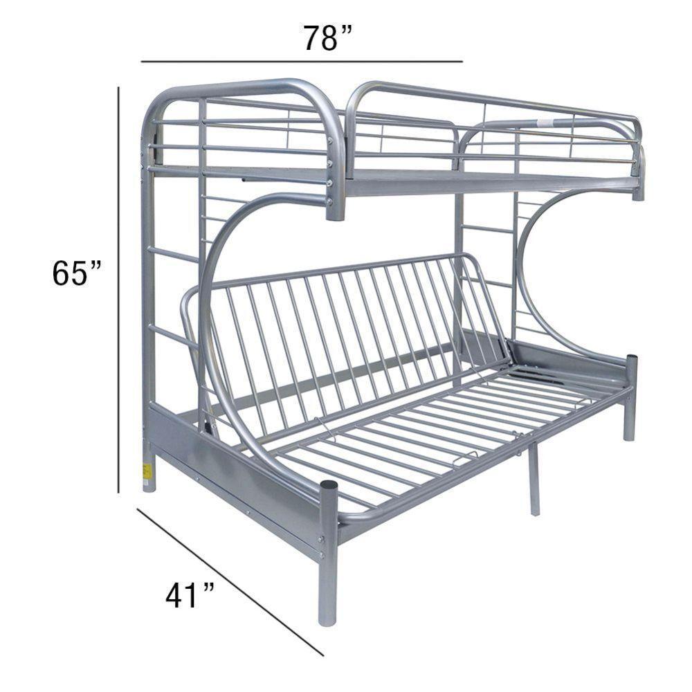 ACME Eclipse Twin/Full/Futon Bunk Bed, Silver FredCo