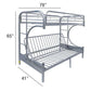 ACME Eclipse Twin/Full/Futon Bunk Bed, Silver FredCo