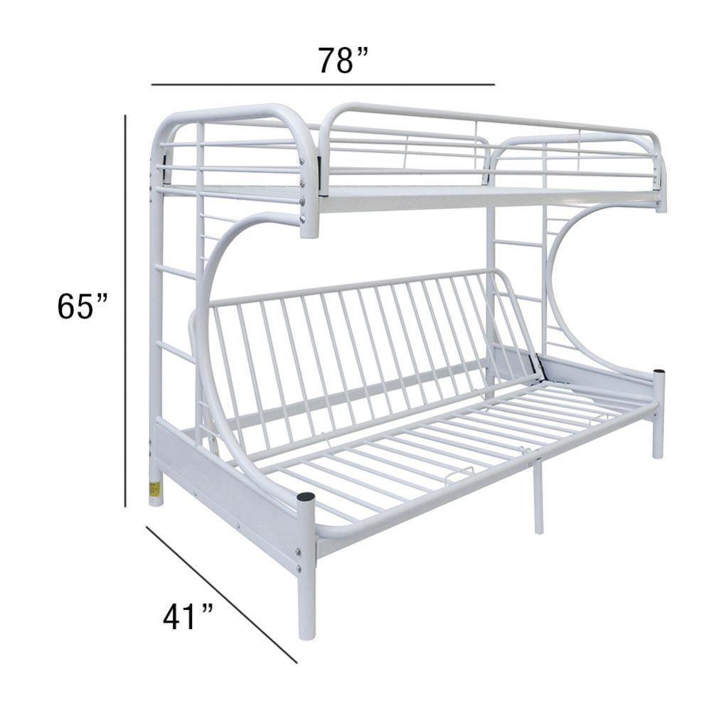 ACME Eclipse Twin/Full/Futon Bunk Bed, White FredCo