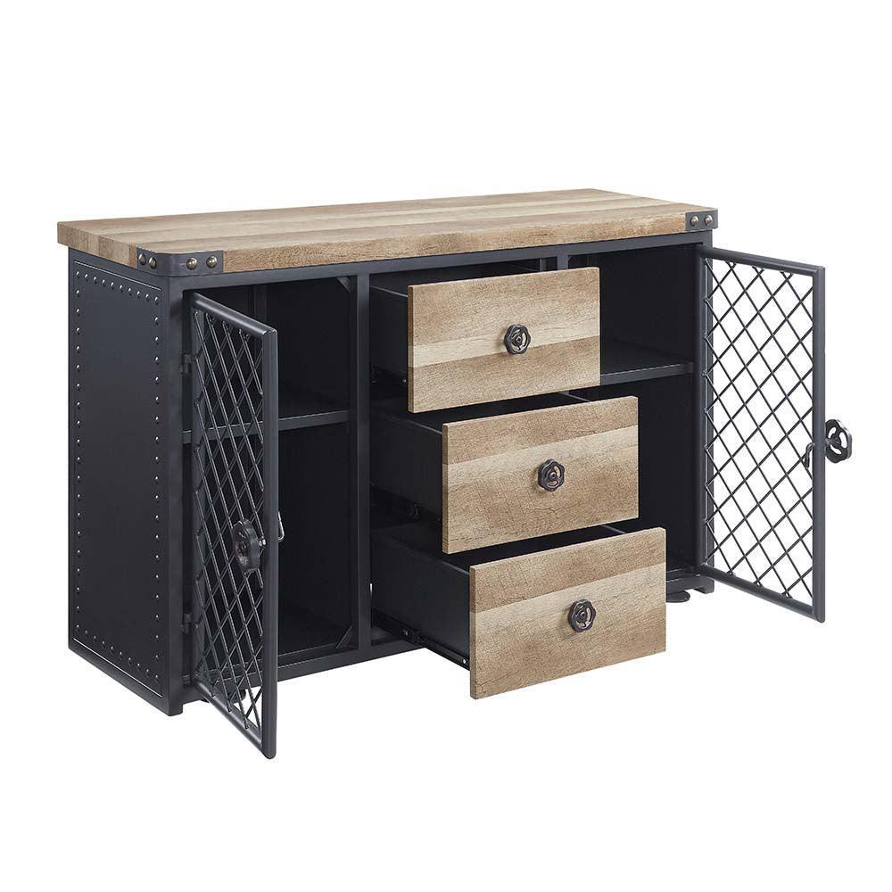 ACME Edina Server, Oak & Sandy Black Finish FredCo