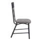 ACME Edina Side Chair (Set-2), Gray Fabric, Oak & Sandy Black Finish FredCo