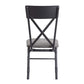 ACME Edina Side Chair (Set-2), Gray Fabric, Oak & Sandy Black Finish FredCo