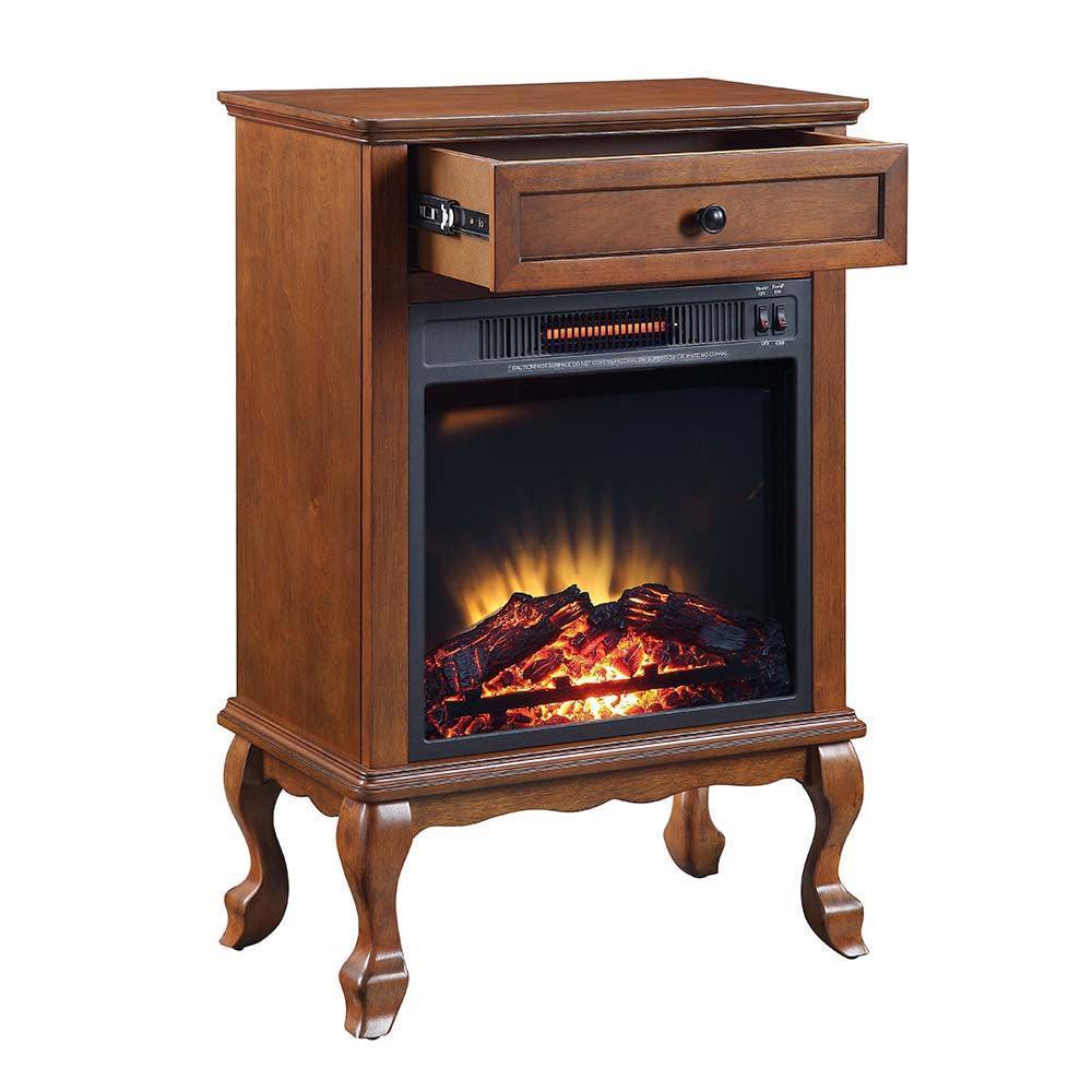 ACME Eirene Fireplace, Walnut Finish FredCo