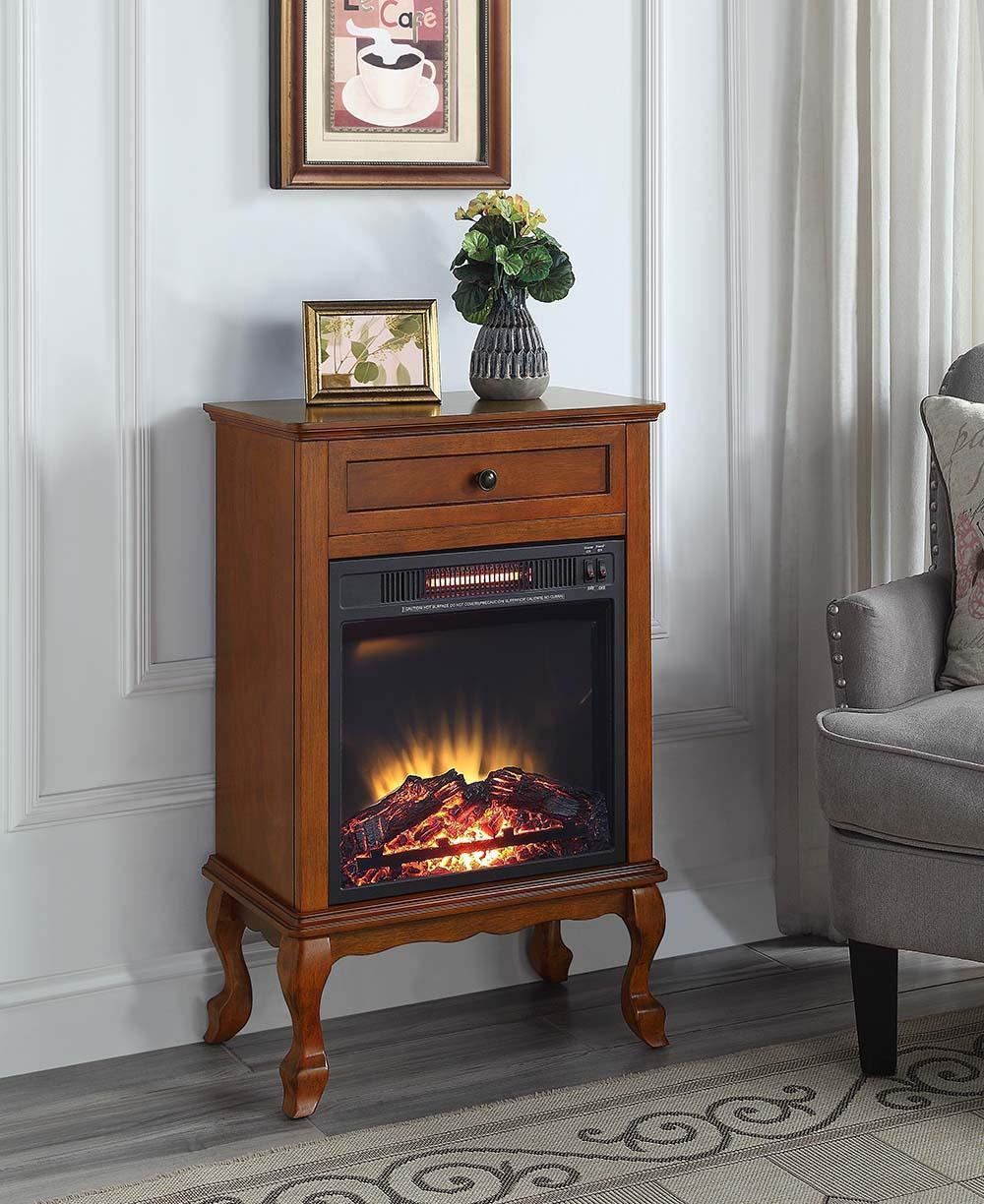 ACME Eirene Fireplace, Walnut Finish FredCo