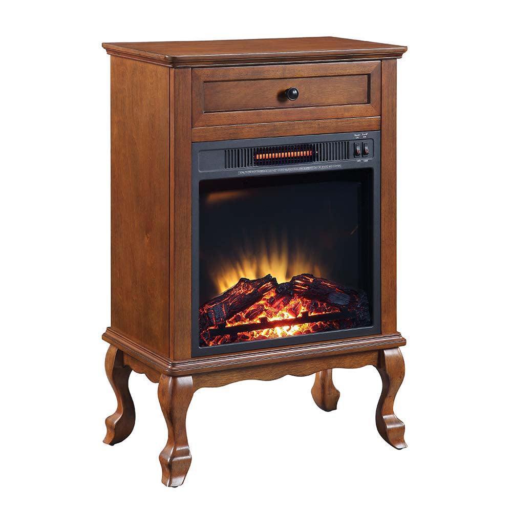 ACME Eirene Fireplace, Walnut Finish FredCo