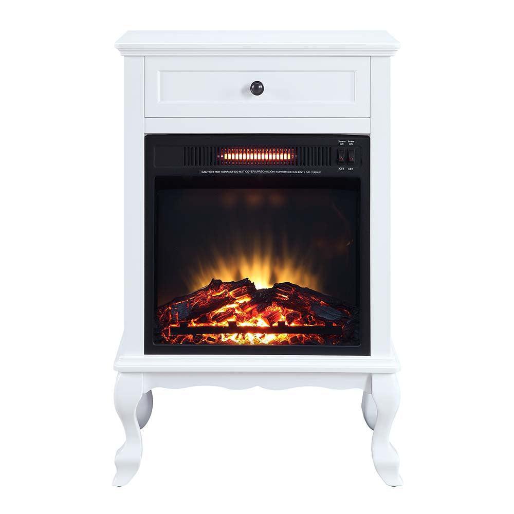 ACME Eirene Fireplace, White Finish FredCo