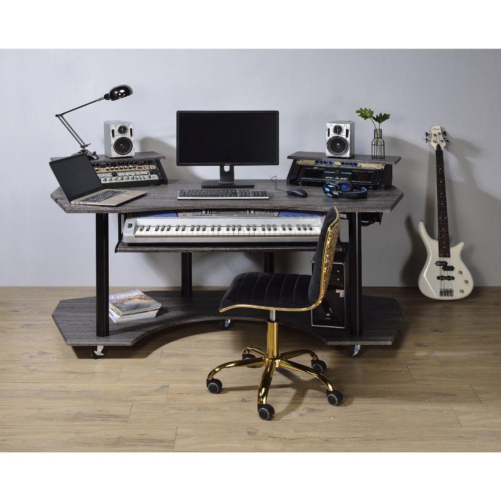 ACME Eleazar Music Recording Studio Desk, Black Oak FredCo