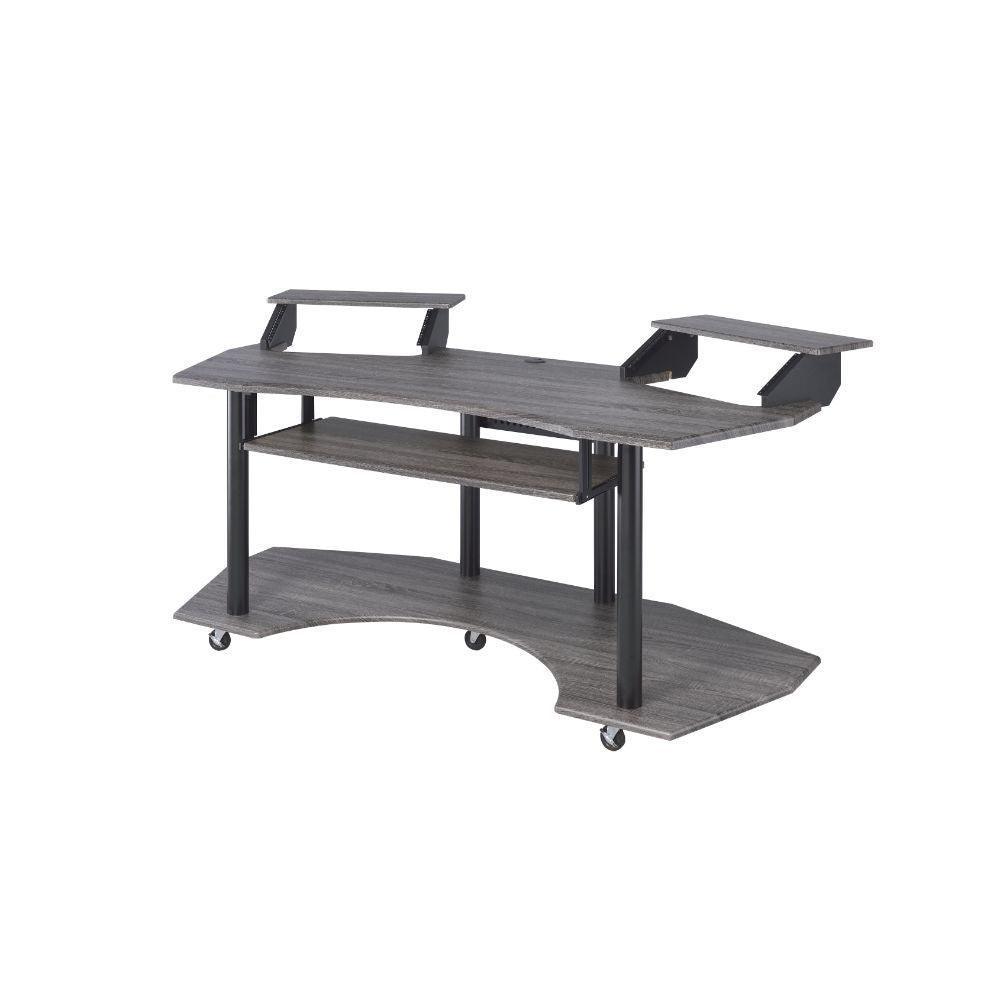ACME Eleazar Music Recording Studio Desk, Black Oak FredCo