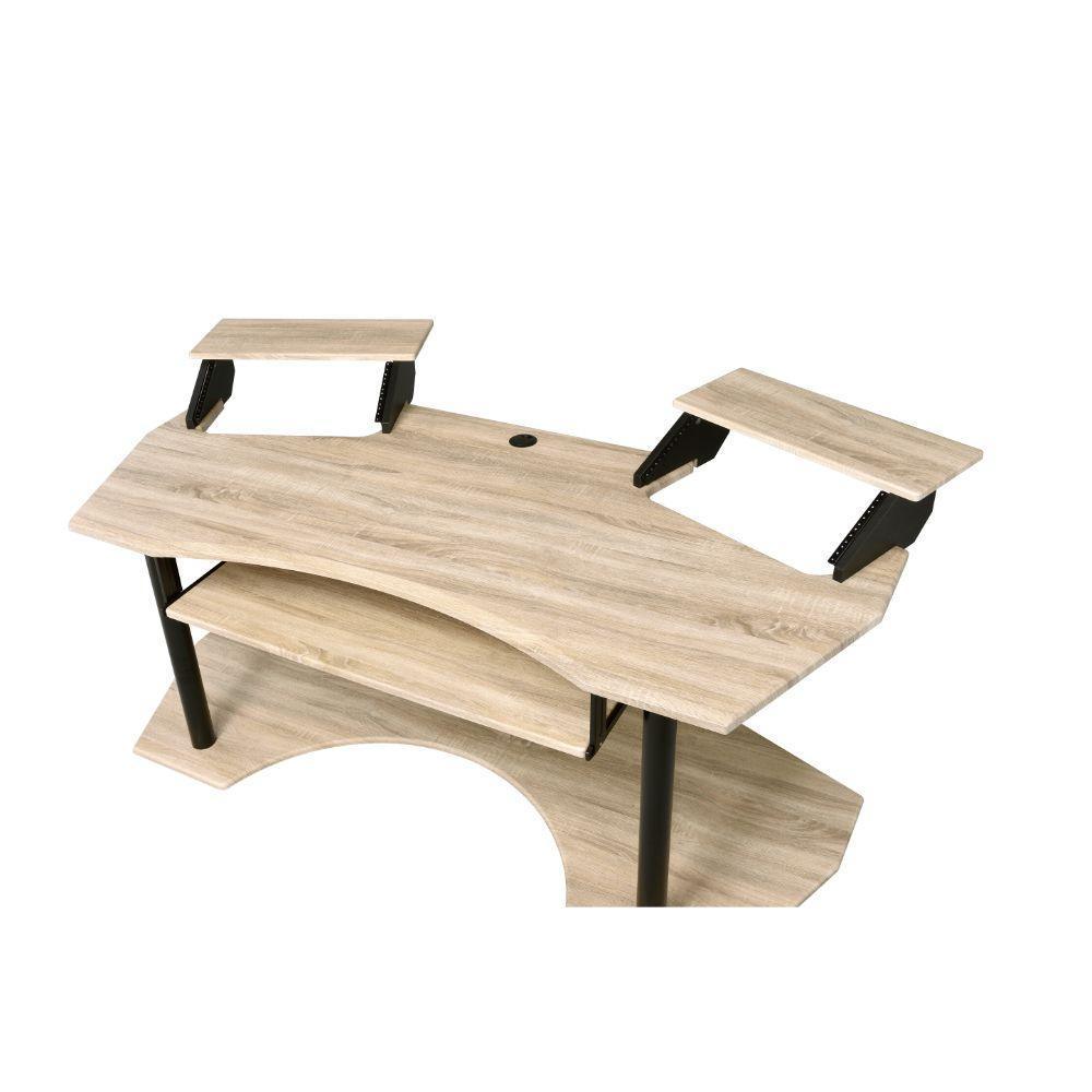 ACME Eleazar Music Recording Studio Desk, Natural Oak FredCo