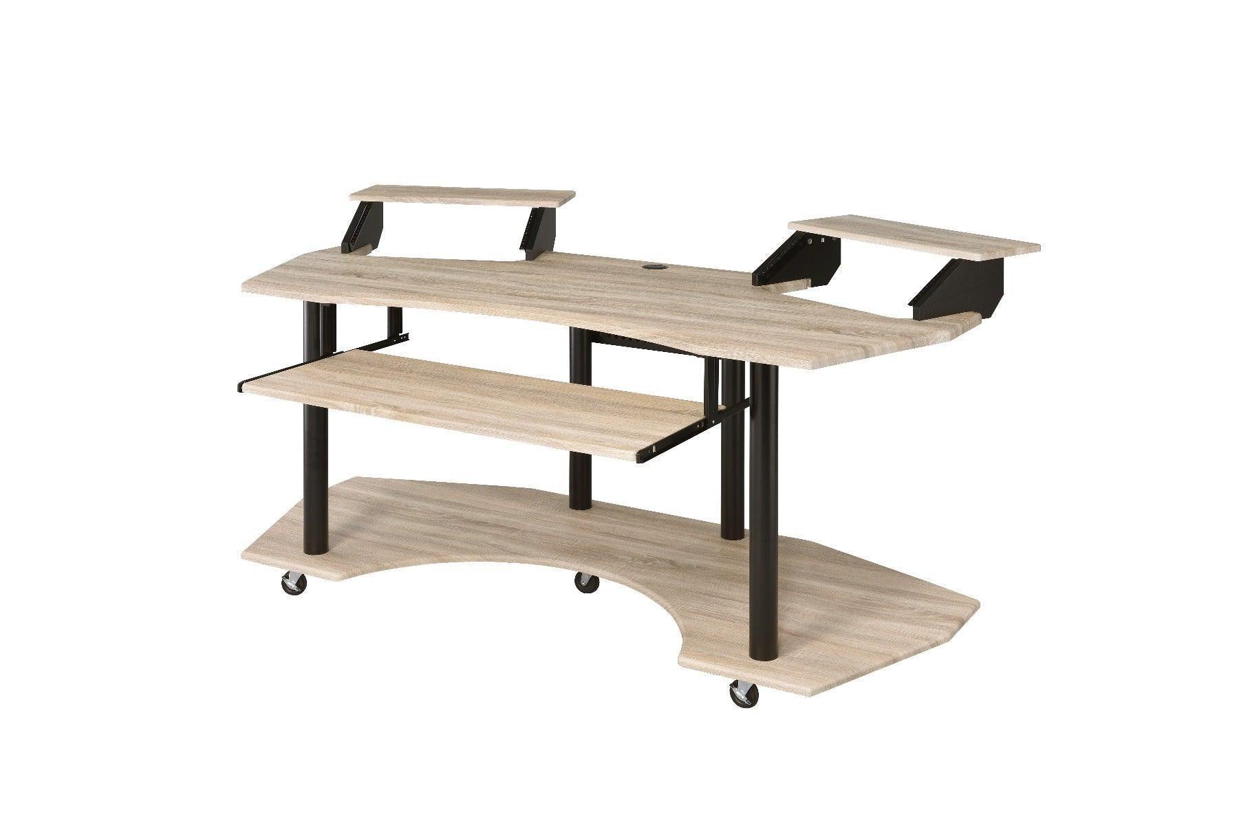 ACME Eleazar Music Recording Studio Desk, Natural Oak FredCo