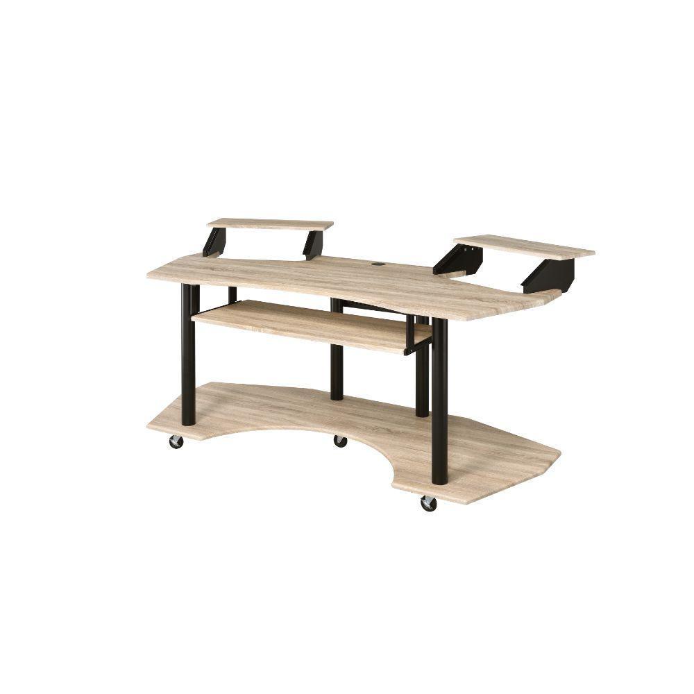 ACME Eleazar Music Recording Studio Desk, Natural Oak FredCo
