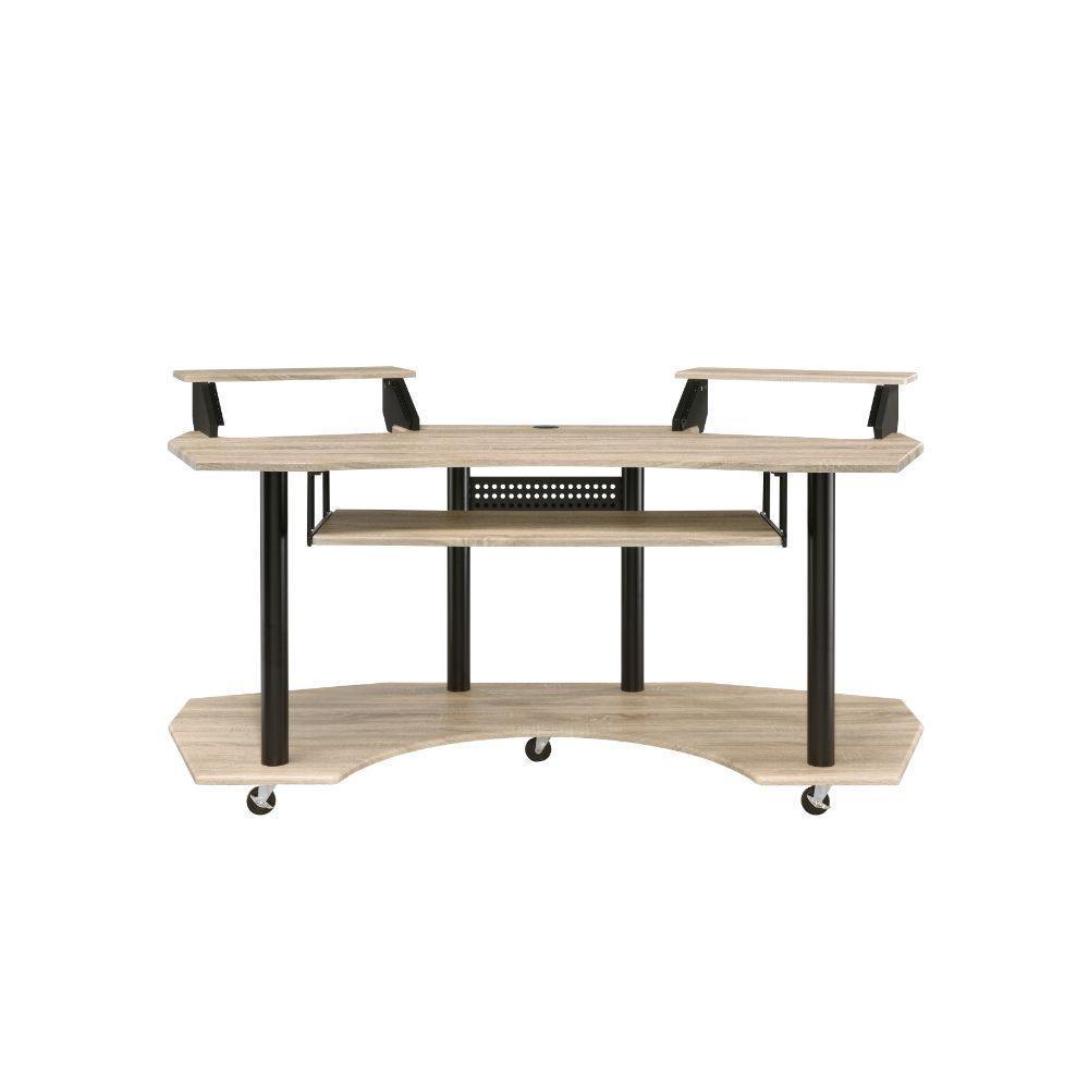 ACME Eleazar Music Recording Studio Desk, Natural Oak FredCo