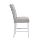 ACME Elizaveta Counter Height Chair (Set of 2), Gray Velvet, Faux Crystal Diamonds &White High Gloss Finish FredCo