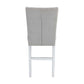 ACME Elizaveta Counter Height Chair (Set of 2), Gray Velvet, Faux Crystal Diamonds &White High Gloss Finish FredCo