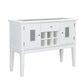 ACME Elizaveta Server, Gray Velvet, Faux Crystal Diamonds &White High Gloss Finish FredCo