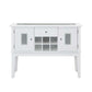 ACME Elizaveta Server, Gray Velvet, Faux Crystal Diamonds &White High Gloss Finish FredCo