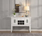 ACME Elizaveta Server, Gray Velvet, Faux Crystal Diamonds &White High Gloss Finish FredCo