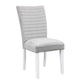 ACME Elizaveta Side Chair (Set-2), Gray Velvet, Faux Crystal Diamonds &White High Gloss Finish FredCo