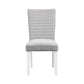 ACME Elizaveta Side Chair (Set-2), Gray Velvet, Faux Crystal Diamonds &White High Gloss Finish FredCo