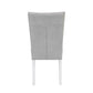 ACME Elizaveta Side Chair (Set-2), Gray Velvet, Faux Crystal Diamonds &White High Gloss Finish FredCo