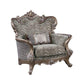 ACME Elozzol Chair w/pillow, Fabric & White Finish FredCo