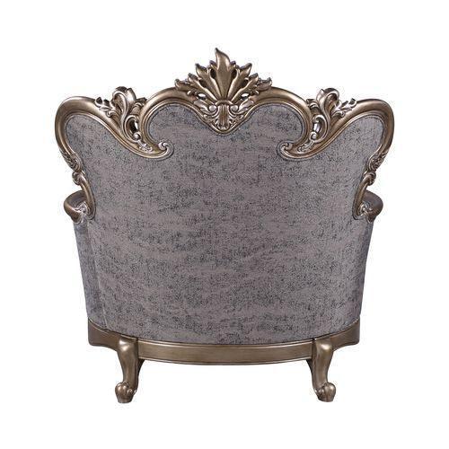 ACME Elozzol Chair w/pillow, Fabric & White Finish FredCo