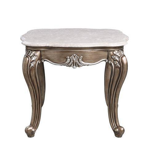 ACME Elozzol End Table, Marble Top & Espresso Finish FredCo