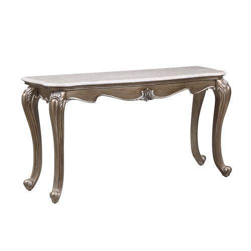ACME Elozzol Sofa Table, Marble Top & Espresso Finish FredCo