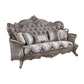 ACME Elozzol Sofa w/5 pillows, Fabric & White Finish FredCo
