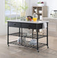 ACME Emery Kitchen Island, White Cultured Stone & Gray Finish FredCo