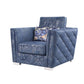 ACME Emilia Chair w/1 Pillow, 2-Tone Blue Fabric FredCo