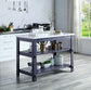 ACME Enapay Kitchen Island, Marble Top & Gray Finish FredCo