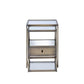 ACME Enca 2Pc Pack Nesting Tables Set, Antique Brass & Clear Glass FredCo