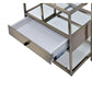 ACME Enca 2Pc Pack Nesting Tables Set, Antique Brass & Clear Glass FredCo