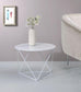 ACME Epidia Accent Table, White Finish FredCo