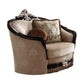 ACME Ernestine Chair w/2 Pillow, Tan Fabric & Black FredCo
