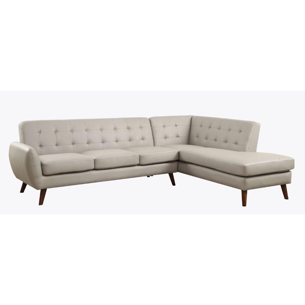 ACME Essick II Sectional Sofa, Gray PU 53045 FredCo