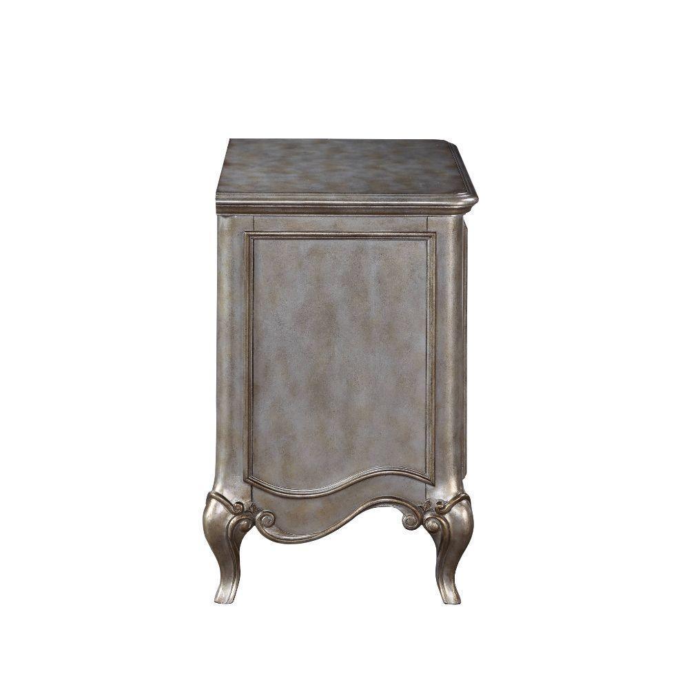 ACME Esteban Nightstand (2 Drw), Antique Champagne FredCo