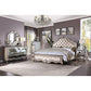 ACME Esteban Queen Bed, Velvet & Antique Champagne FredCo